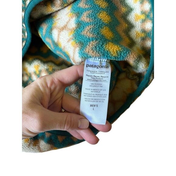 Patagonia Men’s Synchilla Snap-T Pullover size L Cliff Arbor Green - Picture 9 of 11
